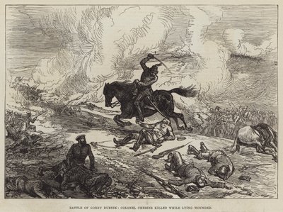 ゴニー・ダブニクの戦い、ケビン大佐が負傷者を倒している最中に殺害 作： Sir John Charles Robinson